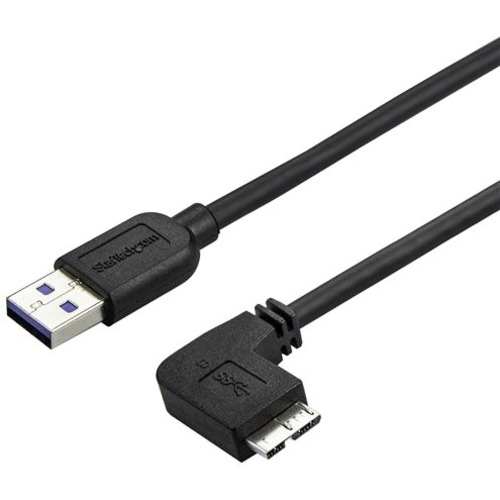 StarTech 2m 6 ft Slim Micro USB 3.0 Cable - USB 3.0 A to Right-Angle Micro USB - USB 3.1 Gen 1