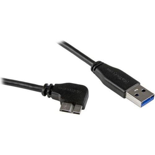 StarTech 2m 6 ft Slim Micro USB 3.0 Cable - USB 3.0 A to Right-Angle Micro USB - USB 3.1 Gen 1