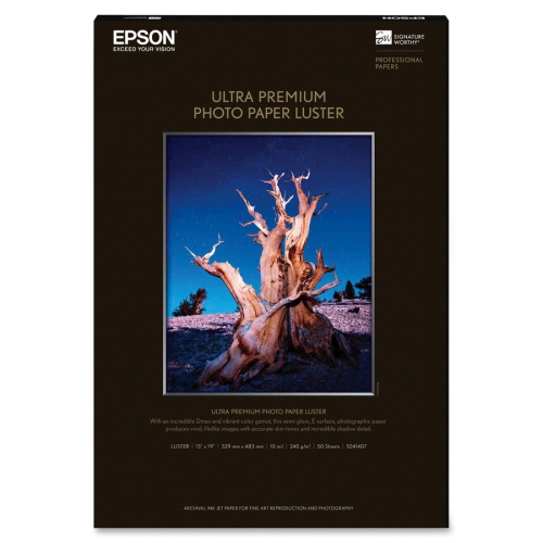 Epson 50-Sheet 13" x 19" Glossy, Luster Photo Paper