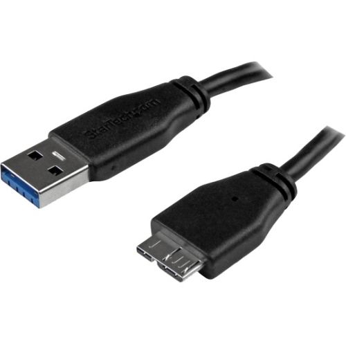StarTech 2m / 6ft Slim SuperSpeed USB 3.0 A to Micro B Cable - M/M