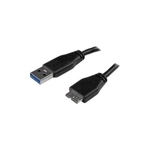 StarTech 2m / 6ft Slim SuperSpeed USB 3.0 A to Micro B Cable - M/M