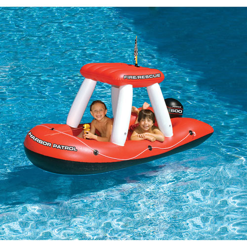 Swimline Fireboat Inflatable Pool Squirter Toy - Red/White