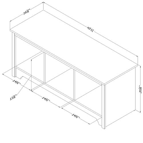 Vito Transitional 3-Shelf Storage Bench - White