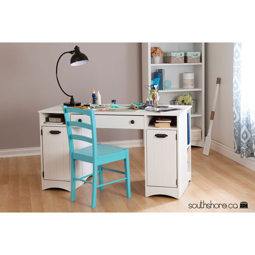 Artwork Rustic Country 4-Shelf Bookcase - White