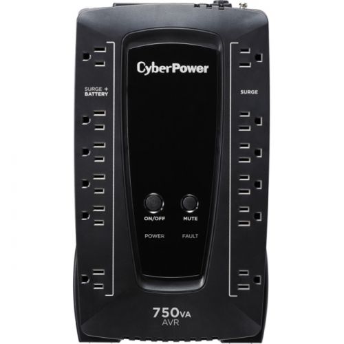 Système UPS d’alimentation sans coupure à 12 prises de 450 W AVR Series 750 va de CyberPower