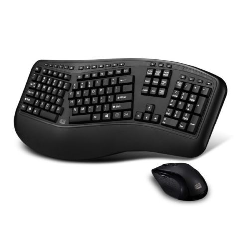 Adesso Truform Wireless Laser Ergonomic Keyboard And Mouse Combo Wkb 9917