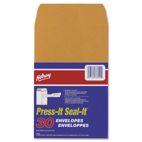 MEADWESTVACO  Hilroy Press-It Seal-It Kraft Adhesive Envelopes