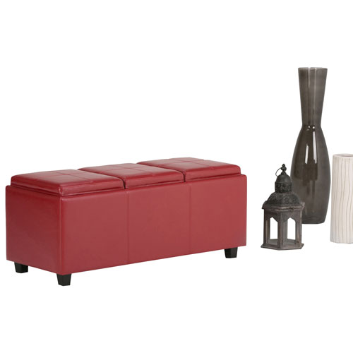 Avalon Tray Top Storage Ottoman Bench Red Best Buy Canada