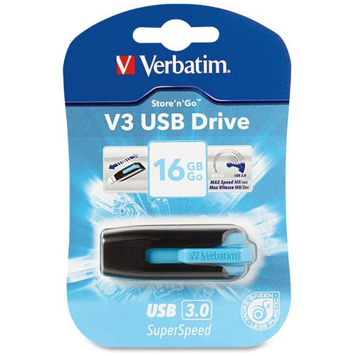 Verbatim 16GB Store 'n' Go V3 USB 3.0 Flash Drive - Blue