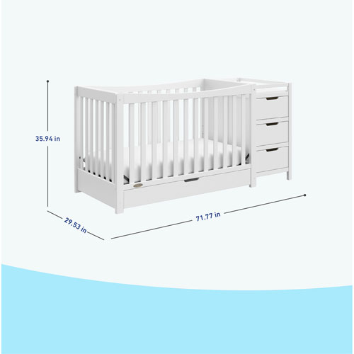 Lit de bébé transformable et table à langer 4-en-1 Remi de Graco - Blanc