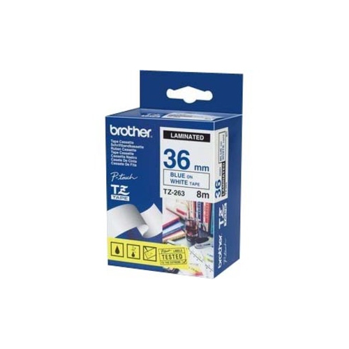 LAMINATED TAPES, 36MM - BLUE ON WHITE