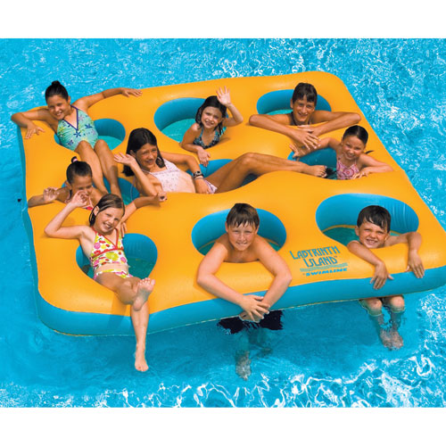 Swimline Labyrinth Inflatable Pool Island - Yellow/Aqua