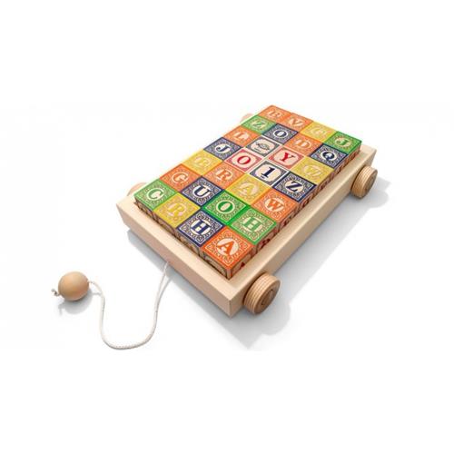 Uncle Goose Classic ABC Blocks with Pull Wagon