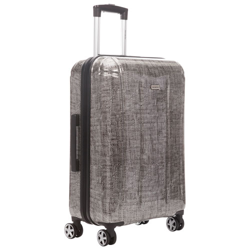 Samsonite Carbon 23" Hard Side Luggage - Silver/Black - Only at Best Buy