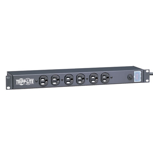 Tripp Lite Power Strip Rackmount Metal 120V 5-15R 12 Outlet 15' Cord 1URM