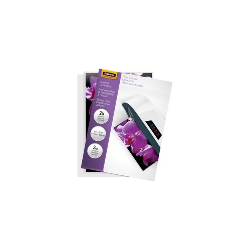 Fellowes Glossy Pouches - Photo, 3 mil, 25 pack