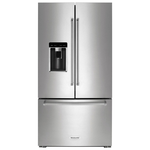 KitchenAid 36" 23.8 Cu. Ft. Counter-Depth French Door Refrigerator with Water & Ice Dispenser - Stainless Steel