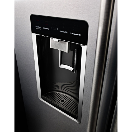 KitchenAid 36" 23.8 Cu. Ft. Counter-Depth French Door Refrigerator with Water & Ice Dispenser (KRFC704FPS) - Stainless Steel
