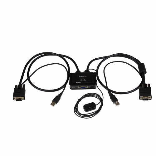 StarTech 2 Port USB VGA Cable KVM Switch - USB Powered w/ Remote Switch