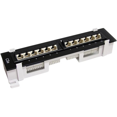 STARTECH.COM  1U 12 Port Wall Mount Cat5E 110 Patch Panel - 45 Degree
