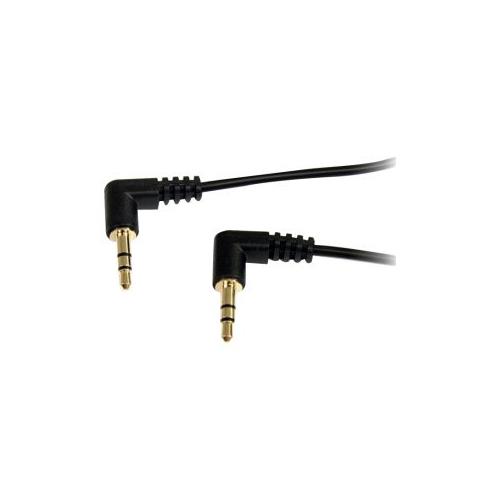 StarTech 1 ft Slim 3.5mm Right Angle Stereo Audio Cable - M/M