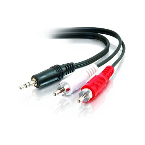 C2G 6in Value Series One 3.5mm Stereo Male To Two RCA Stereo Male Y-Cable