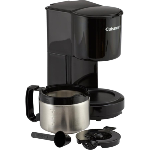 4 Cup Black/Stainless Steel Coffee Maker, with Thermal Carafe