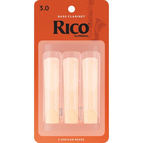 Rico Bass Clarinet Reeds - #3, 3 Pack