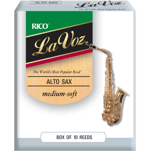 La Voz Alto Saxophone Reeds - Medium Soft, 10 Box
