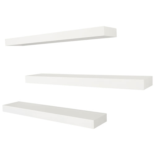3 tablettes murales de 24 po Maine - Blanc