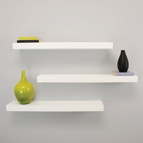 3 tablettes murales de 24 po Maine - Blanc