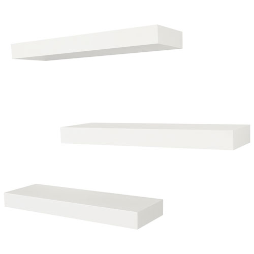 Maine 16" 3-Piece Wall Shelf - White