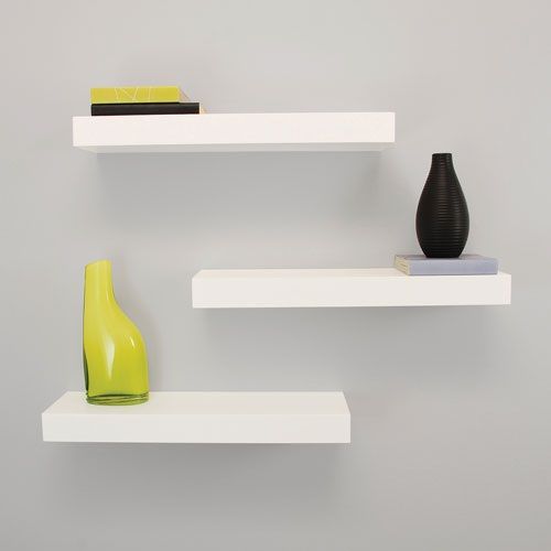 Maine 16" 3-Piece Wall Shelf - White