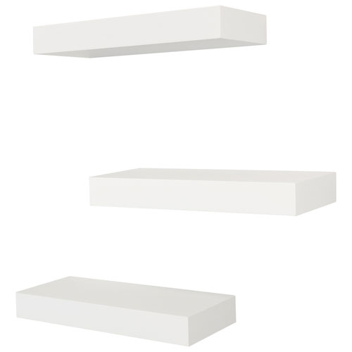 Maine 12" 3-Piece Wall Shelf - White