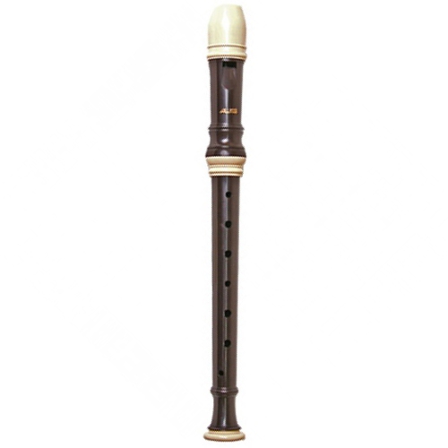 Aulos E102N 1-Piece German Fingering Soprano Recorder - Dark Brown