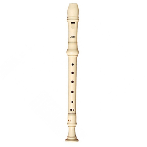 Aulos E302A 3-Piece German Fingering Soprano Recorder - Ivory