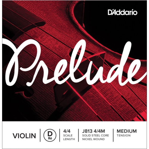 D'Addario Prelude Violin Single D String, 4/4 Scale, Medium Tension