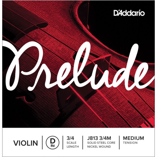 D'Addario Prelude Violin Single D String - 3/4 , Medium