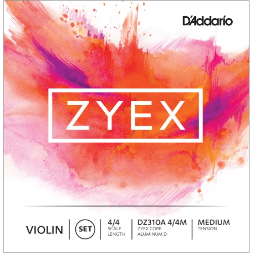 D'Addario Zyex Violin String Set - 4/4, Medium, Aluminum D