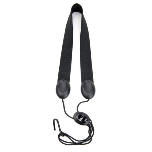 Rico SLA11 Fabric Saxophone Strap with Metal Hook - Black - For Tenor/Baritone