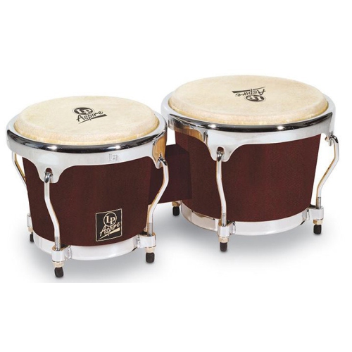 LP Aspire Wood Bongos - Dark Wood, Black