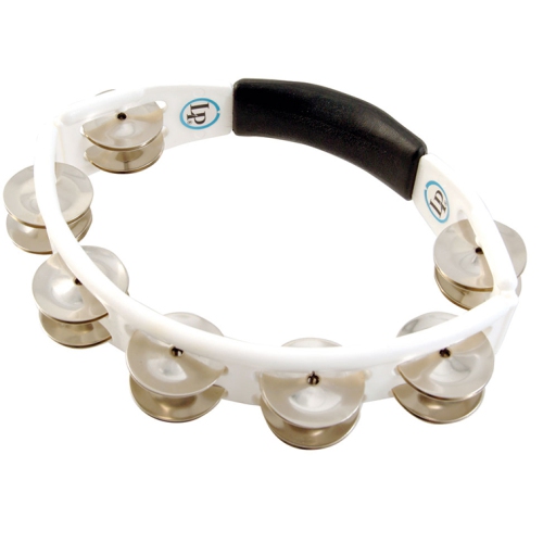 LP Handheld Cyclops Jingle Tambourine with Steel Jingles - White