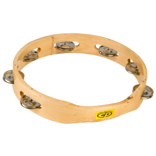 Cosmic Percussion CP389 10" Wood Headless Tambourine with Single Jingle Rows