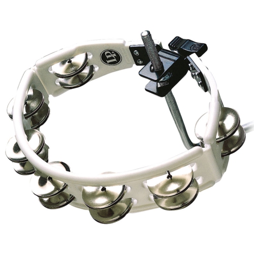 LP Handheld Cyclops Jingle Tambourine with Steel Jingles - White