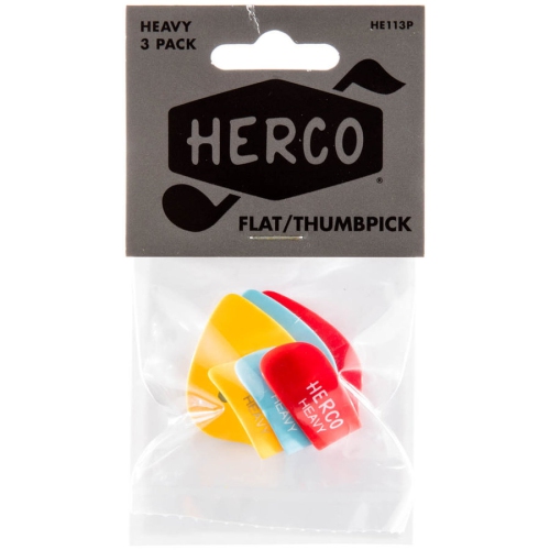 Jim Dunlop Herco Thumbpicks - Heavy, Flat, 3 Pack