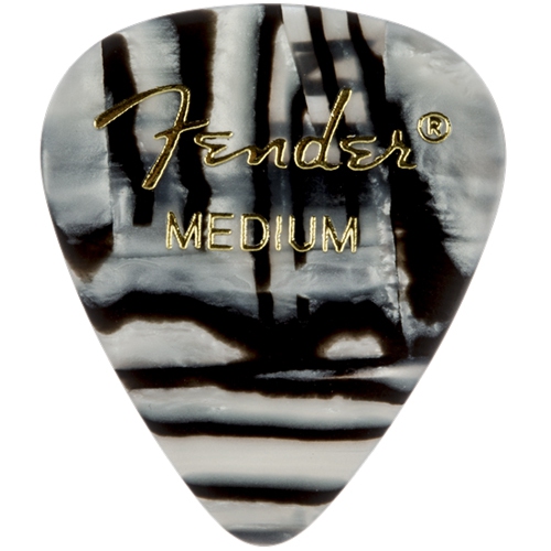 Fender Premium Picks - Medium, 351 Shape, Zebra, 12 Pack