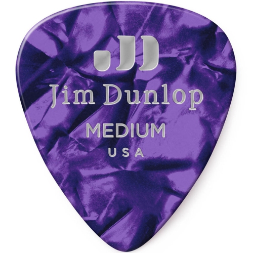 Jim Dunlop Celluloid Classic Picks - Medium, Purple Pearl, 12 Pack