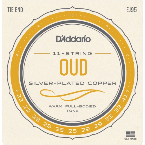 D'Addario J95 Silverplated Wound on Nylon Oud Strings - Set of 11