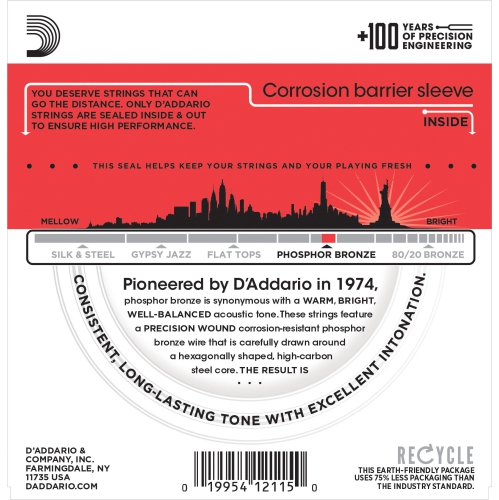 D'Addario EJ17 Phosphor Bronze Acoustic Guitars Strings - Medium 13-56