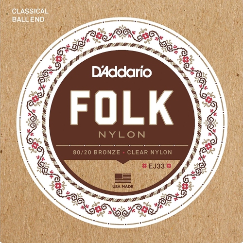 D'Addario Folk Nylon Classical Guitar Strings - Ball End